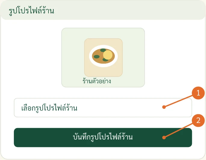 ภาพจำลองประกอบขั้นตอน: ใส่รูปโปรไฟล์ร้าน